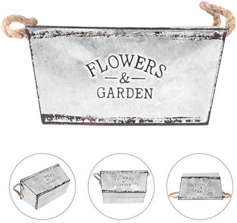 CLISPEED Metal Flower Pots Vase Vintage Iron Flower Vase Planter Bucket Flower Holders for Indoor Outdoor Garden Home Decoration Silver Size S