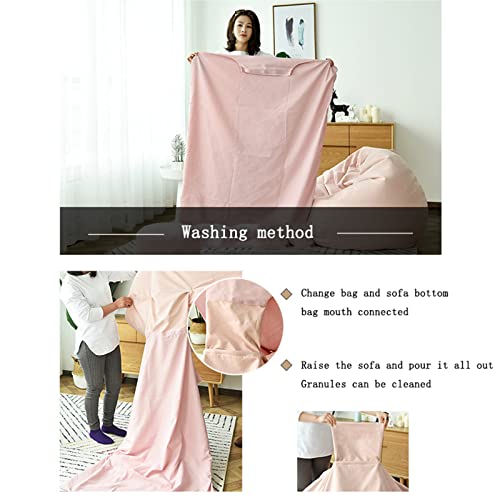 Hwoek Bean Bag Chair Cover +Footstool Cover Lazy Sofas Cover Pumpkin Shaped Bean Bag Cover (No Filler) Stuffed Animal Storage Or Memory Foam Lounger Seat Bean Bag Cover,Yellow,M #TOP4