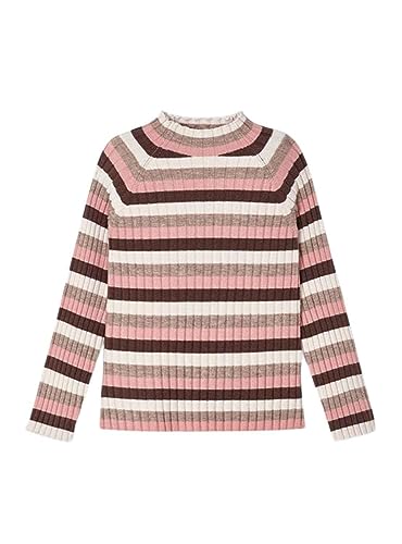 Mayoral Rib Mockneck Sweater for Girls Nude-Choco
