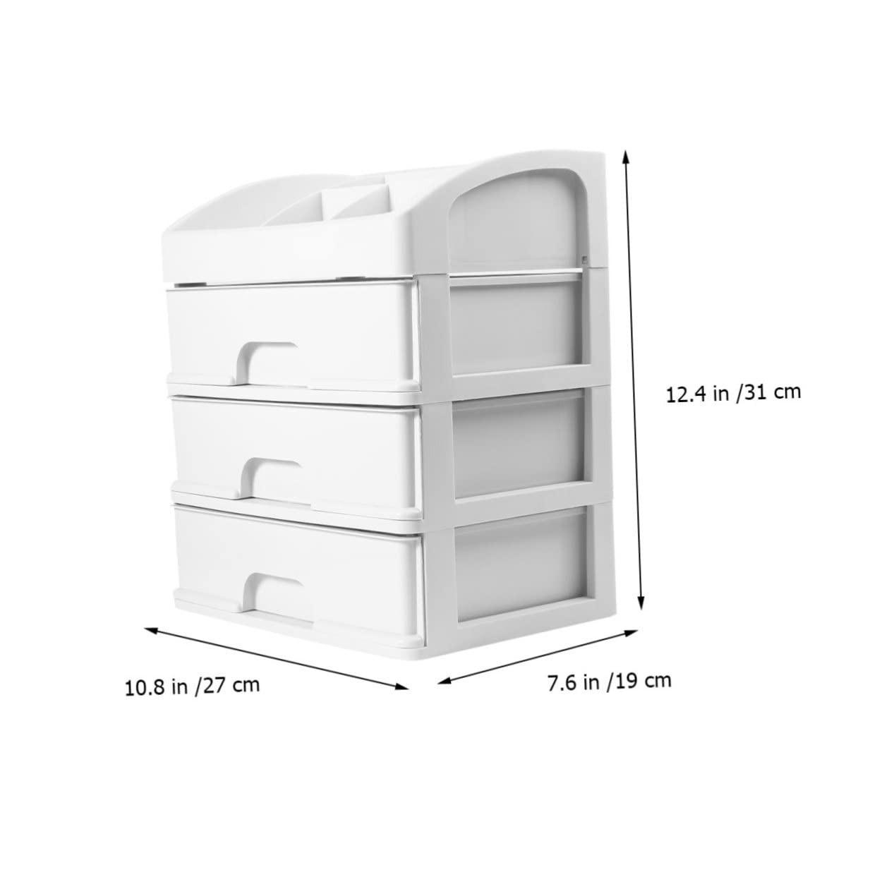 Scatola Organizer Cosmetici a Cassetti Bianca in Plastica