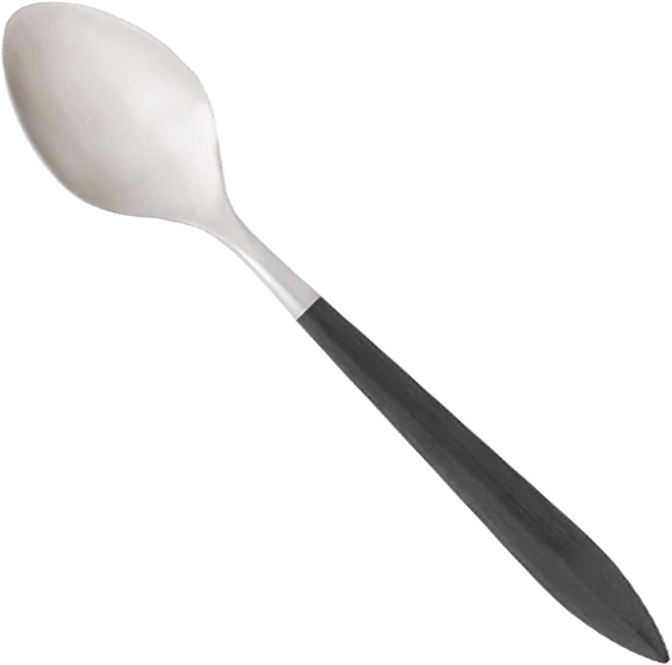 BUGATTI ARES Dessert Spoon, Black, 7.9 inches (20 cm), 18-10 Stainless Steel, Matte Finish, Dishwasher Safe, Made in Italy, 1 Piece