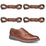 UamGlsob 2 Pairs Dress Shoelaces for Johnston and Murphy Men Oxford, 5/64''(2MM) Thin Waxed Shoe Laces Replacement Strings (Brown, 32"/80cm)