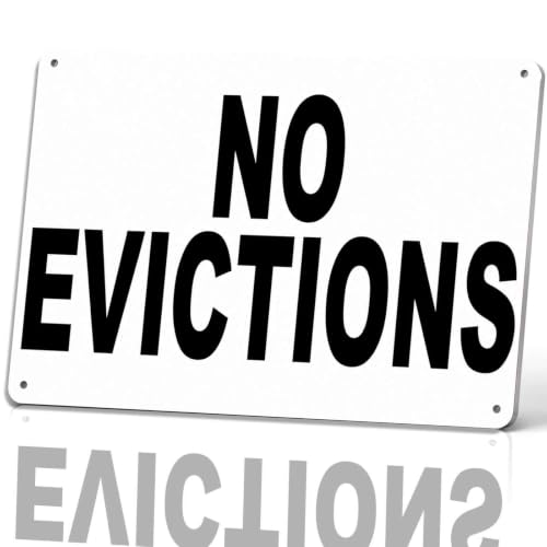 No Evictions protest Metal Sign 8 x 12 Inch
