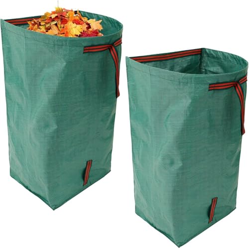 Bolsas portátiles para patio, 270 L, impermeable, contenedor de basura para jardín, 2 piezas resistentes para recortes, ramas, escombros, paisajismo, fiesta, lavandería, camping, barbacoa