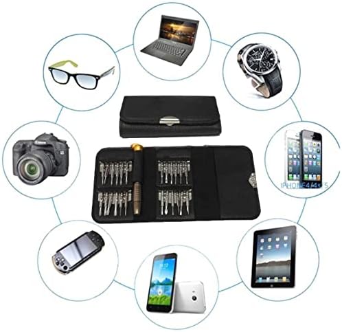 ZUKHRUF Precision Screwdriver Set 25 in 1, Mini Screwdriver Glasses Repair Set Kit, with Leather Case for Mobile Phone, PC Laptop, Watch, Computers, Electronic Workshops