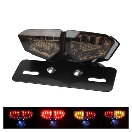 Luz trasera LED de 12V para motocicleta con lámpara de freno y señal de giro 6