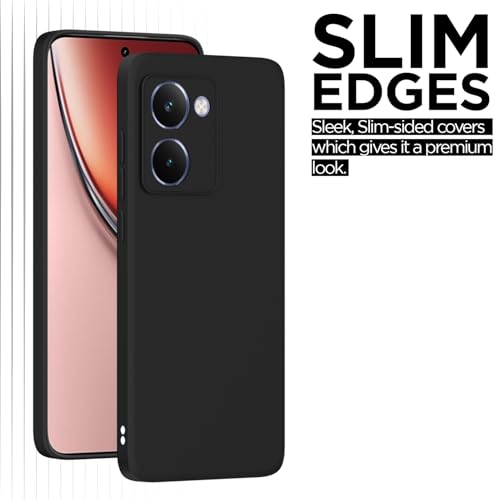Image of Outlouders Back Cover for Realme P3 Ultra 5G | Camera Protection | Durable Soft Matte Silicone Bumper Case (Black)