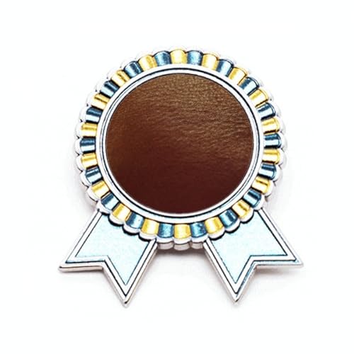 Broche en cuir marron Winner Award en métal taille M pour veste