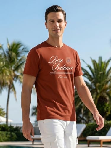 Image of Nobero 100% Cotton T Shirts for Men Stylish | Regular Fit | Graphic Printed T Shirts for Men 180 GSM Combed Cotton | Round Neck Half Sleeve