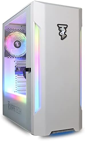 ViprTech Prime Gaming PC Computer Desktop - Intel Core i5 3rd Gen, GeForce GTX 750 4GB, 16GB RAM, 1TB HDD, WiFi, RGB Lighting, Windows 10 Pro, Streaming, Editing, White