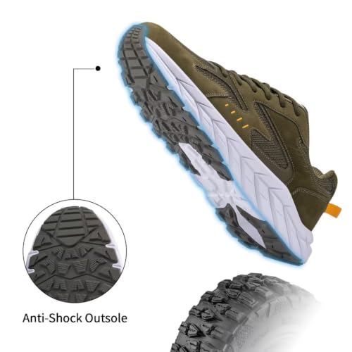 Image of Men's Extra Wide Walking Sneakers Wide Toe Box Orthopedic Shoes with Arch Support for Flat Feet & Foot Pain Relief