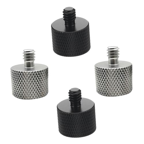 SWOOMEY �}�C�N�X�^���h�p�˂��A�_�v�^�[ 1/4���X����5/8�I�X�ϊ� �O�r�l�W�A�_�v�^�[ �ϕ��H���R���p�N�g�^�C�v �J�������j�^�[ �f�W�^�����R�[�_�[�Ή� 4�Z�b�g