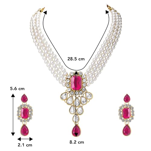 Image of Peora Crystal Faux Pearl Jewellery Gift Set for Women
