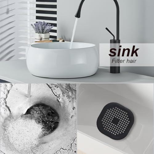2 Stück Abflusssieb Silikon, Abflusssieb Dusche Haarfänger Badewanne Abflussabdeckung, Abflusssieb für Badezimmer Badewanne und Küche(Schwarz)