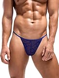Avidlove Mens Lace Thong Sexy Low Rise T-back G-string Comfortable Men's Thong Underwear 1-4 Pack Sky Blue