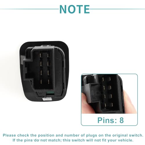 ACROPIX Front Car Mirror Switch Black Plastic Metal Fit for Lincoln Town Car 2004-2008 - Pack of 1 by ACROPIX - Used condition - Image 4