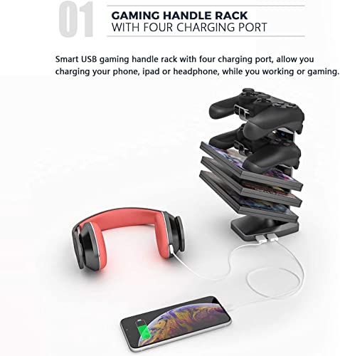 Vitesse Gaming Desk 63 Inch, Ergonomic Gamer Computer Desk With Mouse Pad, Pc Gaming Tables With Chargeable Gaming Handle Rack, Cup Holder Headphone Hook #TOP3