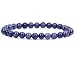 Amandastone Natural A Grade Dumortierite Gemstone 6mm Round Beads Stretch Bracelet 7" Unisex