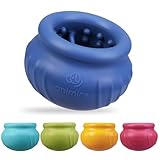 Animire Wobbly Dog Enrichment Lick Toy, Stuffable Frozen Lick Bowl to Keep Dogs Busy, Long-Lasting Interactive Treat Dispensing Dog Toy, Silicone Fetch Catch Chew Toy(Dark Blue,L)