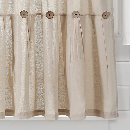 Lush Decor Linen Button Farmhouse Kitchen Tier Set, Pair, 29" W x 24" L, Dark Linen - Cafe Curtains - Kitchen Curtains - Farmhouse for Windows by Lush Decor - Image 4