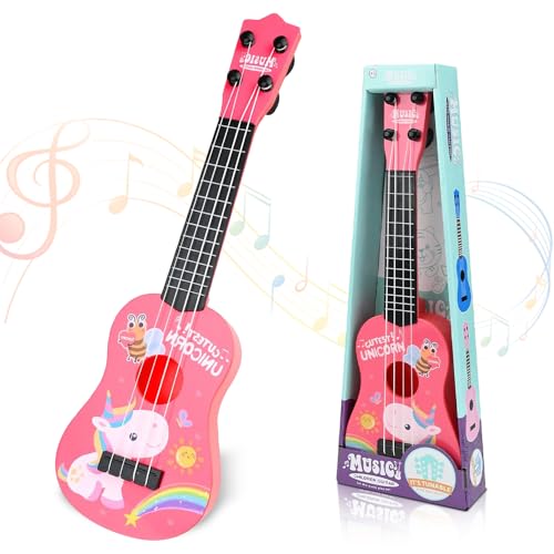 SGZIOO Chitarra per bambini, 42cm Ukulele Bambini, Chitarra Giocattolo, con 4 Corde Regolabili, Musica Giocattoli...