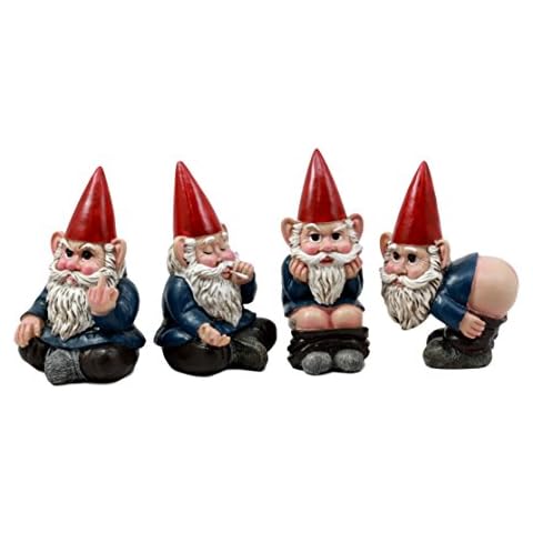 Ebros 4" Tall Badass Naughty Gnome Set Cover