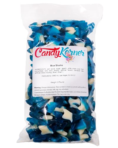 Blue Gummy Sharks - 2 Pound (32 Ounce) miniatura 2