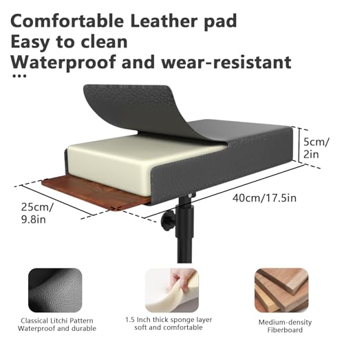 Suporte de braço de tatuagem com bandeja e balde - Suporte de descanso de perna de braço de tatuagem