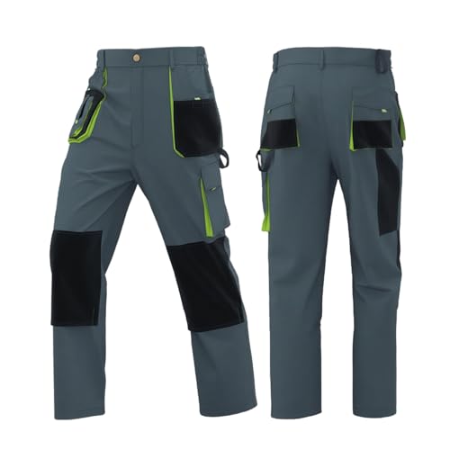 Mens Durable Construction Electrician Work Pants Big and Tall Multiple Pockets Wear-Resistant Cargo Pants Trousers