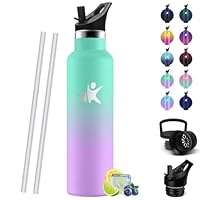 HoneyHolly Gourde Isotherme 750 ML, Reutilizable Sin BPA, Bouteille Isotherme, Aislamiento Al Vacío de Doble Pared, Gourde Avec Paille, Water Bottle para Adultos, Deporte, Oficina, Yoga