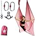 ZEAL'N LIFE Aerial Silks 11 Yards - Durable Aerial Silk with Extension Straps, Carabiners & Guide, Aerial Silks for Home, Ariel Swing, Arial Silks, Silks For Gymnastics, Arial Yoga (Aerial Silks Pink)