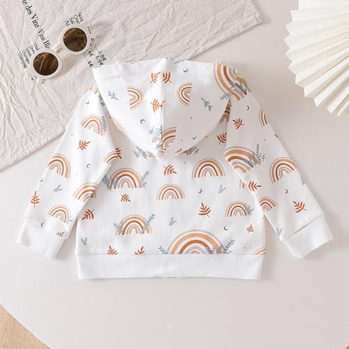 Image of ROMPERINBOX Unisex Solid Baby Sweatshirts Hoodies, Lightweight Full Zip-up Jackets Coat 0-24 Months