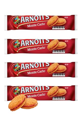 Monte Carlo Jam Cream Biscuits (4 Pack x 250g Ea) Full Size - Imported from Australia