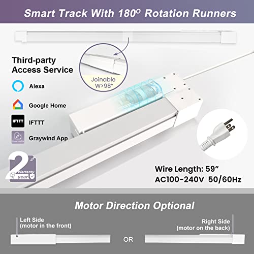 Graywind Motorized Vertical Blinds Compatible With Alexa Google Privacy Reversible Blackout Smart Vertical Blind Remote Control Track Slats Set For Home Office (Chanterelle Beige) #TOP3