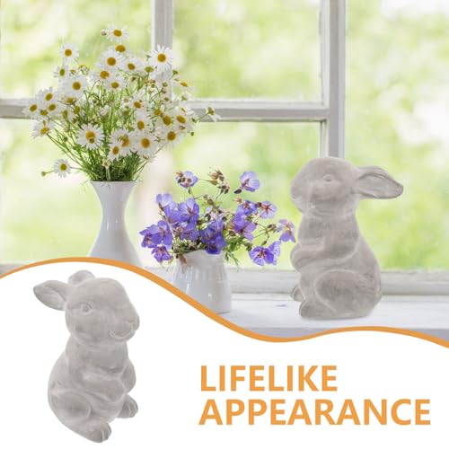 Statue jardin lapin ciment déco extérieure créative et durable - 7