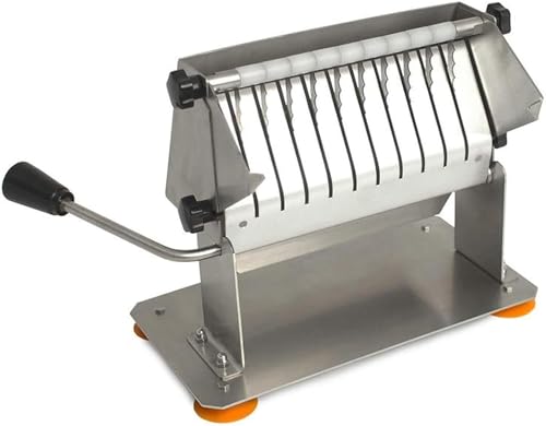 Stainless Steel Commercial Meat Cutter Machine - Precision Serrated Restaurant Food Slicer for Kitchen, Supermarket - Cheese, Curry & Sausage Cutter