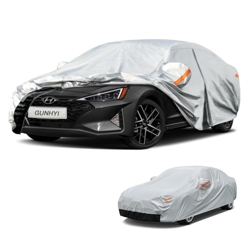Image of GUNHYI 6 Layer Car Cover Custom Fit Hyundai Elantra (1995-2026) Waterproof All Weather, Heavy Duty Outdoor Snow Sun Rain Uv Protection (Ships from US Warehouse, Delivery 3-8 Days)