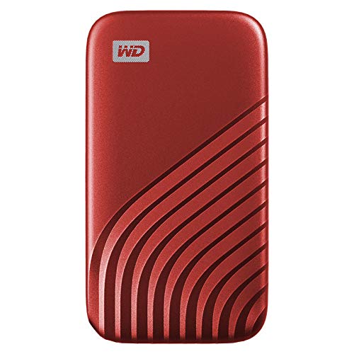 Image of WD Western Digital 2TB My Passport Portable SSD, 1050MB /s R, 1000MB /s W, Upto 2 Meter Drop Protection, HW Encryption, Type-C Cable & Type-A Adaptor, for PC&Mac, Red, 5Y Warranty, External SSD
