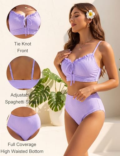 Image of BMJL Womens High Waisted Bikini Sets Tummy Control Swimsuit Swim Suit 2026