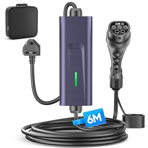 EV Charger Type 2 to 3 Pin Plug, 6M | 2.3kW | 10A | IP65 Wat
