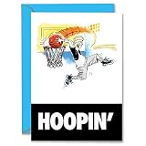 Play Strong Basketball Dunkin' Birthday Card 1-Pack (5x7) Power Player Illustrated Sports Birthday C