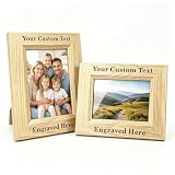 Asbanzerks Personalized Wood Picture Frame, Custom Engraved Photo Frame, Customizable Both Vertically and Horizontally, Free Engraving