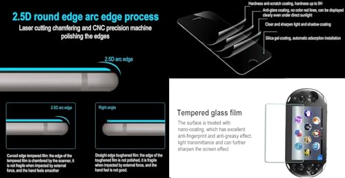 Image of TMG Screen Protector for PS Vita 2000, Premium HD Clear 9H Tempered Glass Screen Protective for Ps Vita PSV 2000-Max Clarity and Touch Accuracy