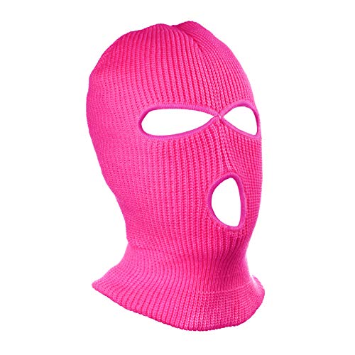 SUNTRADE 3 Hole Warm Soft Motorcycle Winter Full Face Cover Knit Ski Mask for Outdoor Sports (Rosered) - Image 3