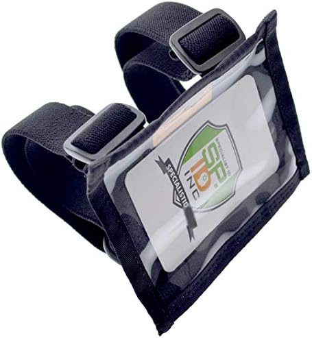 Specialist ID Ultimate Military Armband ID Badge Holder - Heavy Duty Nylon I.D Card Holder with Two Adjustable Elastic Bands - Made in The USA (Black)
