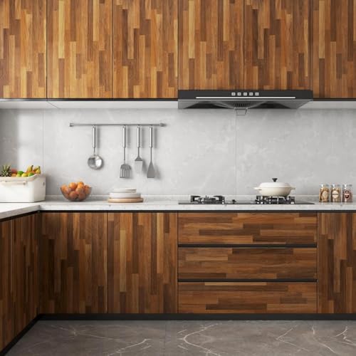 Image of HOME13 Self Adhesive Wood Vinyl Wallpaper Waterproof Old Furniture for Wall, Wall Stickers Door Wardrobe Desktop (Wood Box, 24X48 in)