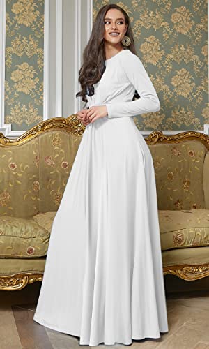 KOH KOH Womens 2025 Long Sleeve Soft Flowy Empire Waist Fall Winter Party Gown3