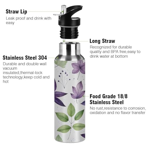 Bouteille d'eau isotherme 600ml gourde inox violette et verte - 3
