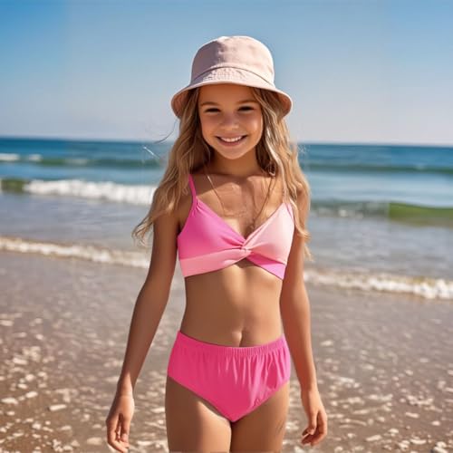 Image of HIHA Girls Swimsuit 3 Piece Bikini with Cover Up Skirts Size 6-12