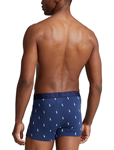 POLO RALPH LAUREN Men's Stretch Classic Fit Boxer Briefs, Trunks & Long Leg Available, 3-Pack, Royal Heather/Blue Heather White/Blue-3 Pack, Small3